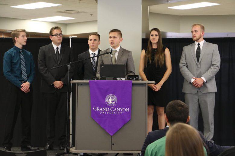 Honors students presenting at the spring symposium 