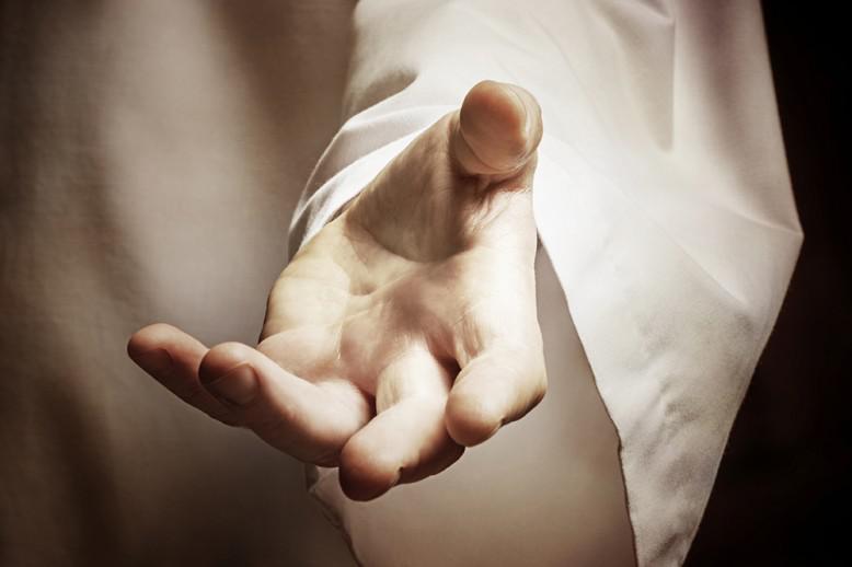 Jesus' hand reaching out