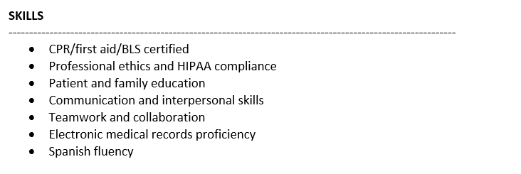 Resume Skills