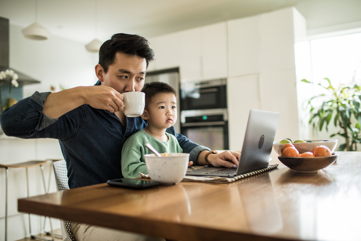 Man spends time with his son